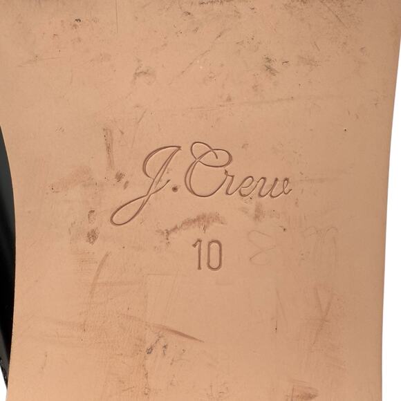 J Crew Academy Loafers Black Leather Flat Mule Slides Size 10 Shoes - Picture 10 of 13